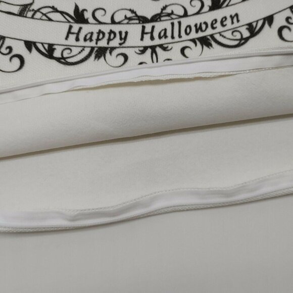 Dancing Skeletons Happy Halloween Square Pillow Cover With Zipper Closure White - Picture 5 of 11